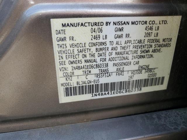 Photo 10 from auction – 2006 NISSAN MAXIMA SE with VIN 1N4BA41E06C860338