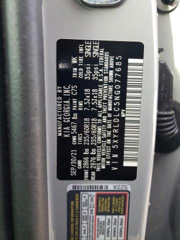 Photo 10 from auction – 2022 KIA SORENTO S with VIN 5XYRLDLC5NG077685