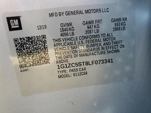 Photo 10 from auction – 2020 CHEVROLET MALIBU LS with VIN 1G1ZC5ST8LF073341