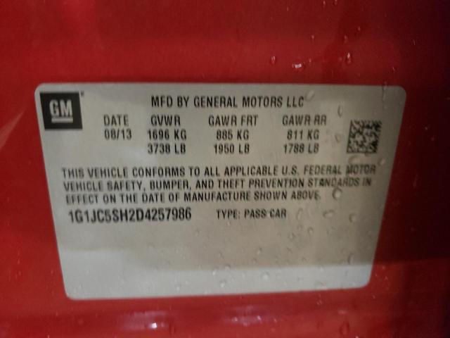 Foto 10 de la subasta – 2013 CHEVROLET SONIC LT con VIN 1G1JC5SH2D4257986