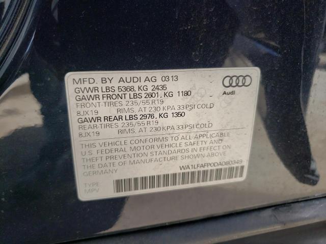 Photo 10 from auction – 2013 AUDI Q5 PREMIUM with VIN WA1LFAFP0DA080349