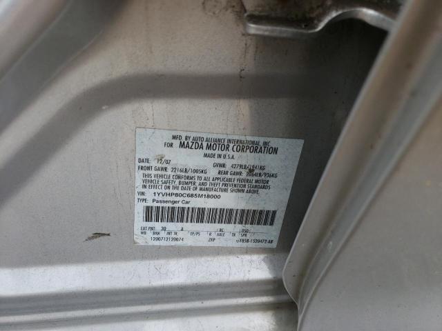 Photo 10 from auction – 2008 MAZDA 6 I with VIN 1YVHP80C685M18000