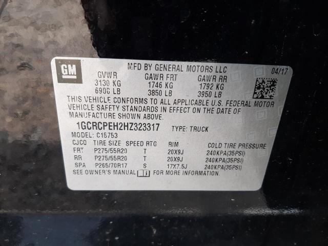 Photo 10 from auction – 2017 CHEVROLET SILVERADO with VIN 1GCRCPEH2HZ323317