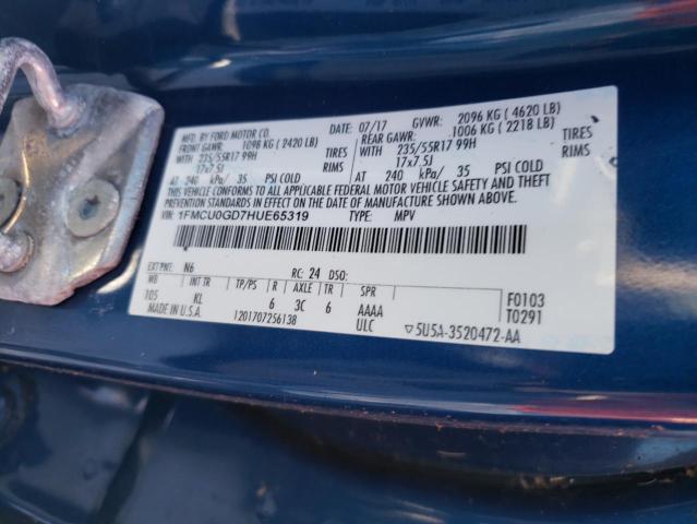 Photo 10 from auction – 2017 FORD ESCAPE SE with VIN 1FMCU0GD7HUE65319