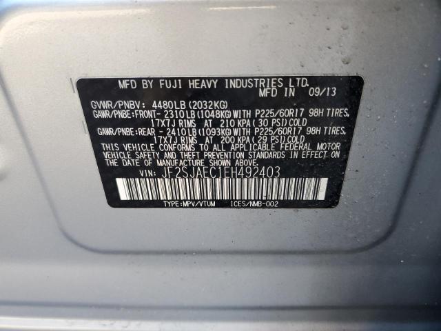 Photo 10 from auction – 2014 SUBARU FORESTER 2 with VIN JF2SJAEC1EH492403