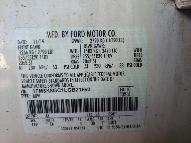 Photo 10 from auction – 2020 FORD EXPLORER S with VIN 1FM5K8GC1LGB21660