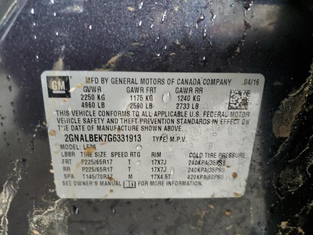 Photo 10 from auction – 2016 CHEVROLET EQUINOX LS with VIN 2GNALBEK7G6331913