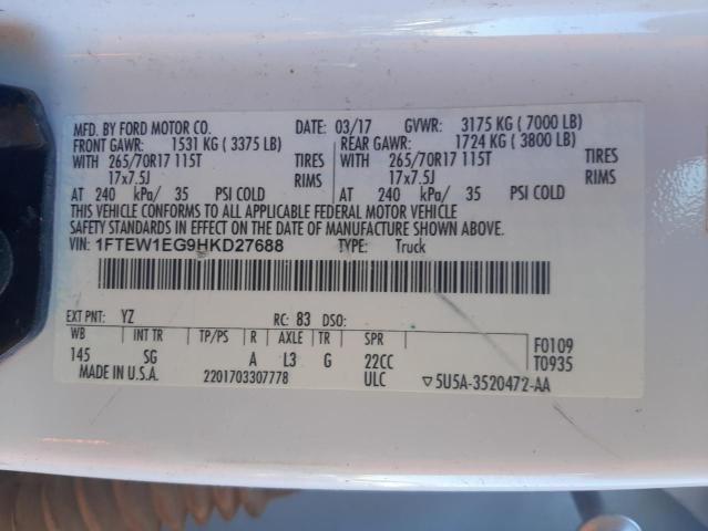 Photo 10 from auction – 2017 FORD F150 SUPER with VIN 1FTEW1EG9HKD27688