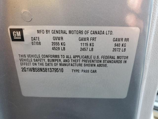 Photo 10 from auction – 2008 CHEVROLET IMPALA LS with VIN 2G1WB58N581379510