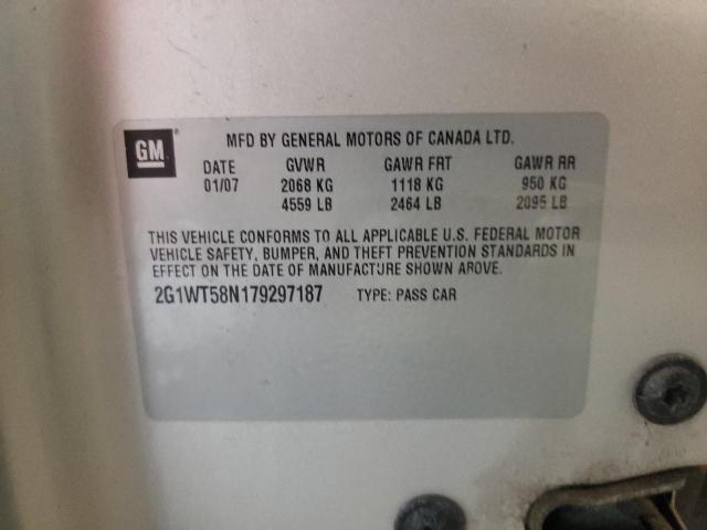 Photo 10 from auction – 2007 CHEVROLET IMPALA LT with VIN 2G1WT58N179297187