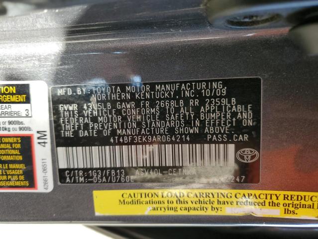 Photo 10 from auction – 2010 TOYOTA CAMRY BASE with VIN 4T4BF3EK9AR064214