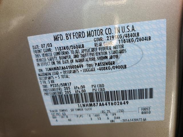 Photo 10 from auction – 2004 LINCOLN LS with VIN 1LNHM87A64Y602649