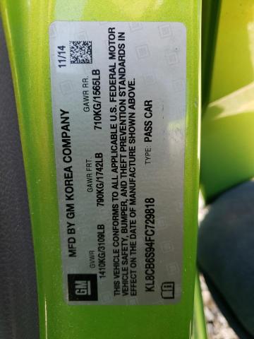 Photo 10 from auction – 2015 CHEVROLET SPARK LS with VIN KL8CB6S94FC729818