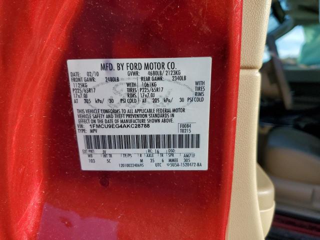 Photo 10 from auction – 2010 FORD ESCAPE LIM with VIN 1FMCU9EG4AKC28788