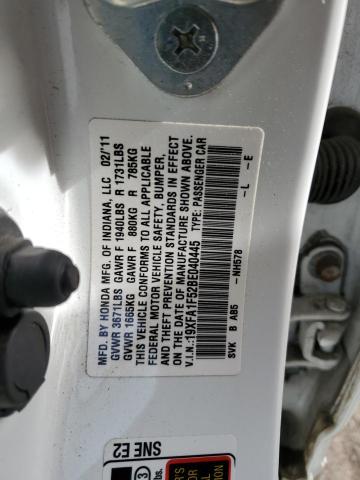 Photo 10 from auction – 2011 HONDA CIVIC LX with VIN 19XFA1F52BE040445