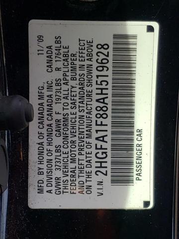 Photo 10 from auction – 2010 HONDA CIVIC EX with VIN 2HGFA1F88AH519628