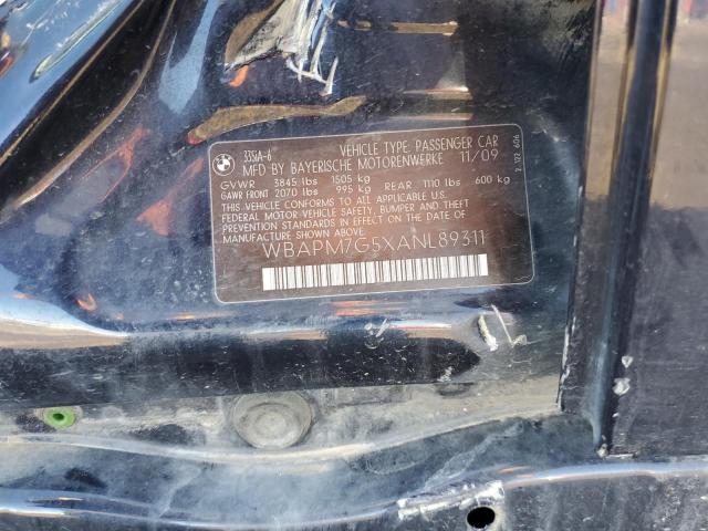 Photo 10 from auction – 2010 BMW 335 I with VIN WBAPM7G5XANL89311