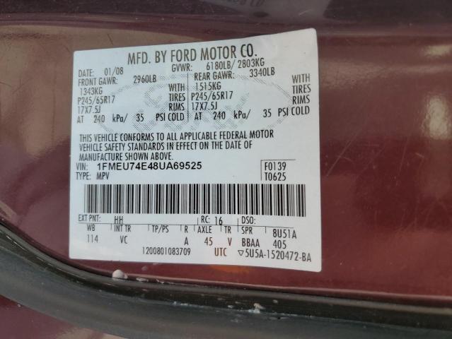 Photo 10 from auction – 2008 FORD EXPLORER E with VIN 1FMEU74E48UA69525
