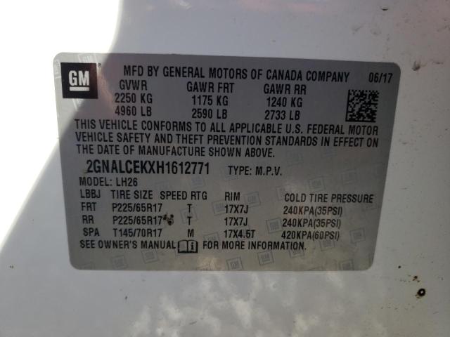 Photo 10 from auction – 2017 CHEVROLET EQUINOX LT with VIN 2GNALCEKXH1612771