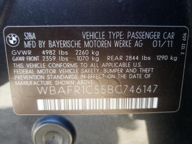 Photo 10 from auction – 2011 BMW 528 I with VIN WBAFR1C55BC746147