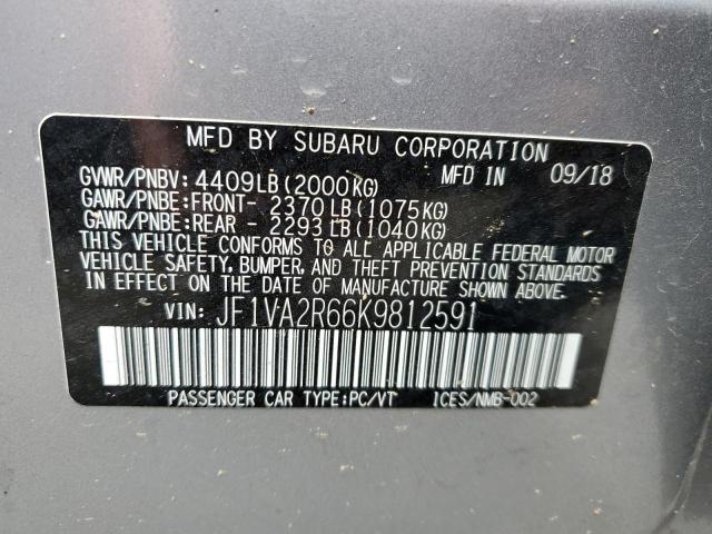 Photo 10 from auction – 2019 SUBARU WRX STI with VIN JF1VA2R66K9812591