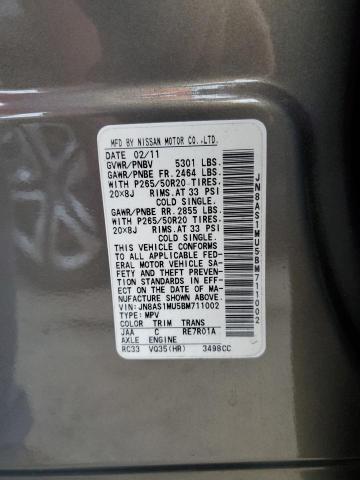 Photo 10 from auction – 2011 INFINITI FX35 with VIN JN8AS1MU5BM711002