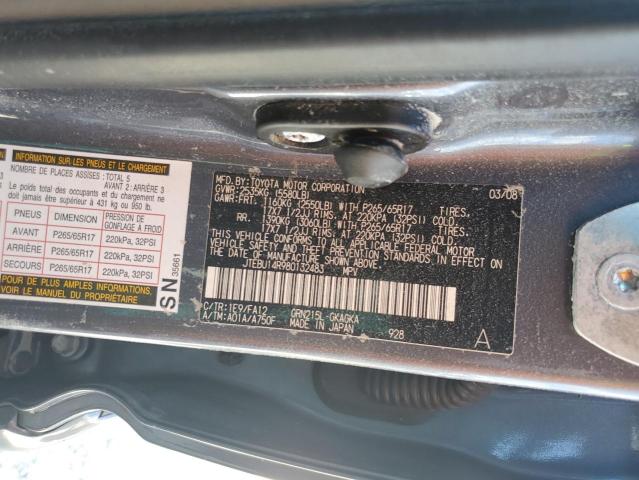 Photo 10 from auction – 2008 TOYOTA 4RUNNER SR with VIN JTEBU14R980132483