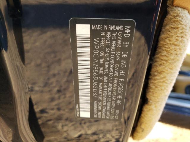 Photo 10 from auction – 2003 PORSCHE BOXSTER with VIN WP0CA29863U621237