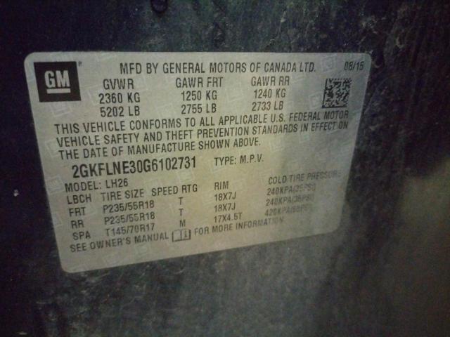 Photo 10 from auction – 2016 GMC TERRAIN SL with VIN 2GKFLNE30G6102731