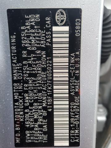 Photo 10 from auction – 2015 TOYOTA CAMRY LE with VIN 4T1BF1FK7FU050221