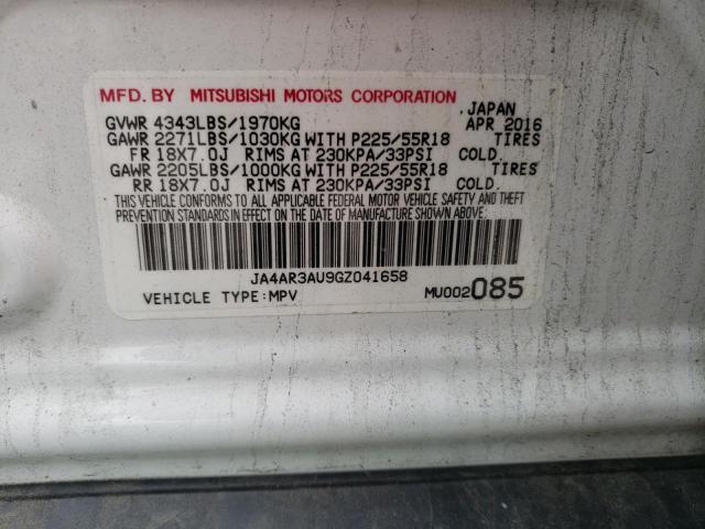 Photo 10 from auction – 2016 MITSUBISHI OUTLANDER with VIN JA4AR3AU9GZ041658