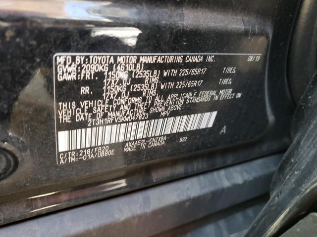 Photo 10 from auction – 2019 TOYOTA RAV4 LE with VIN 2T3H1RFV5KW047823