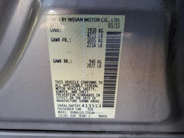 Photo 10 from auction – 2015 NISSAN ALTIMA 2.5 with VIN 1N4AL3AP3FC413553