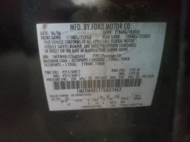 Photo 10 from auction – 2007 MERCURY MONTEGO LU with VIN 1MEFM40177G603462