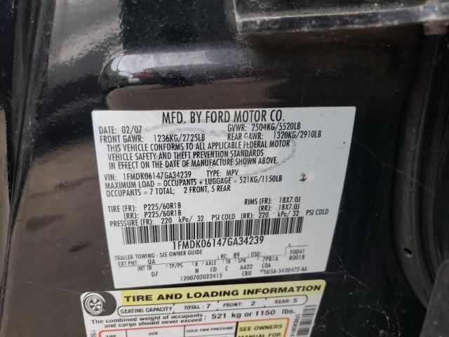 Photo 10 from auction – 2007 FORD FREESTYLE with VIN 1FMDK06147GA34239