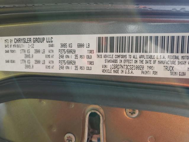 Photo 10 from auction – 2012 DODGE RAM 1500 L with VIN 1C6RD7NT3CS210020
