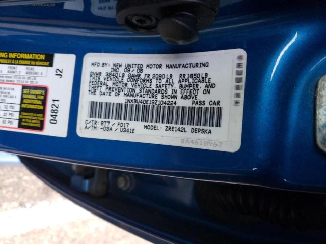 Photo 10 from auction – 2009 TOYOTA COROLLA with VIN 1NXBU40E19Z104224