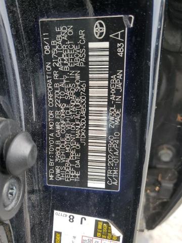 Photo 10 from auction – 2011 TOYOTA PRIUS with VIN JTDKN3DU4B5307461