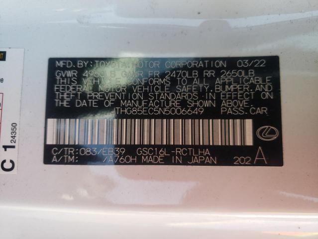 Photo 10 from auction – 2022 LEXUS RC 300 BAS with VIN JTHG85EC5N5006649