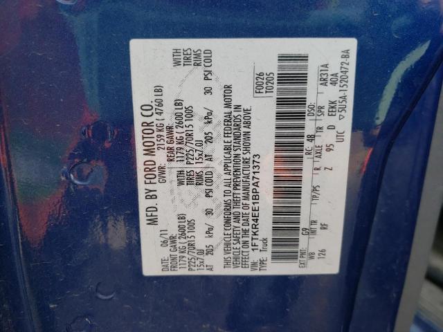Photo 10 from auction – 2011 FORD RANGER SUP with VIN 1FTKR4EE1BPA71373