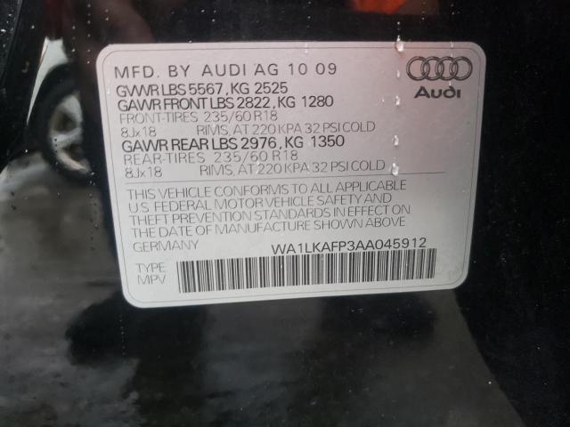Photo 10 from auction – 2010 AUDI Q5 PREMIUM with VIN WA1LKAFP3AA045912