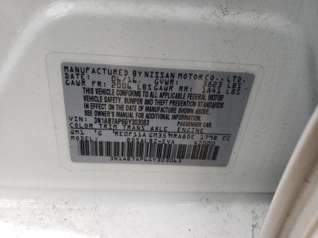 Photo 10 from auction – 2016 NISSAN SENTRA S with VIN 3N1AB7AP6GY303063