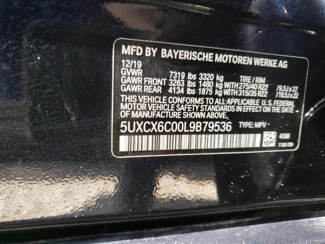 Photo 10 from auction – 2020 BMW X7 M50I with VIN 5UXCX6C00L9B79536
