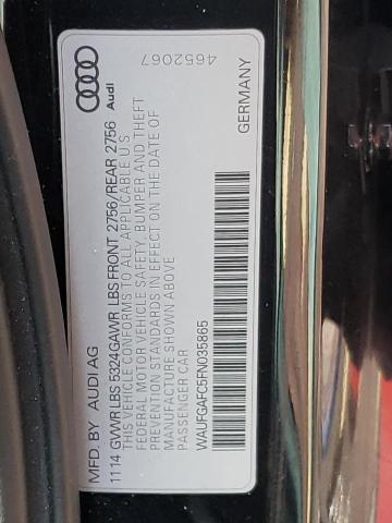 Photo 10 from auction – 2015 AUDI A6 PREMIUM with VIN WAUFGAFC5FN035865