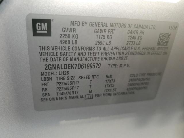 Photo 10 from auction – 2013 CHEVROLET EQUINOX LT with VIN 2GNALDEK7D6199579