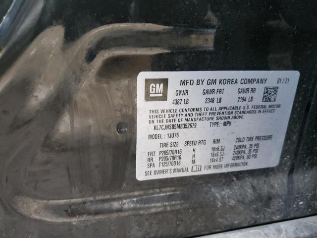 Photo 10 from auction – 2021 CHEVROLET TRAX LS with VIN KL7CJNSB5MB352679