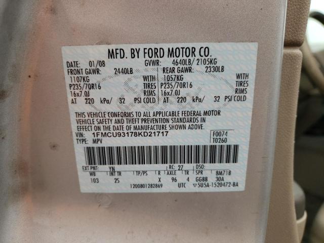 Photo 10 from auction – 2008 FORD ESCAPE with VIN 1FMCU93178KD21717