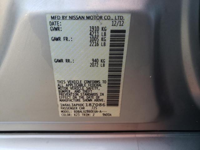 Photo 10 from auction – 2013 NISSAN ALTIMA 2.5 with VIN 1N4AL3APXDC187086