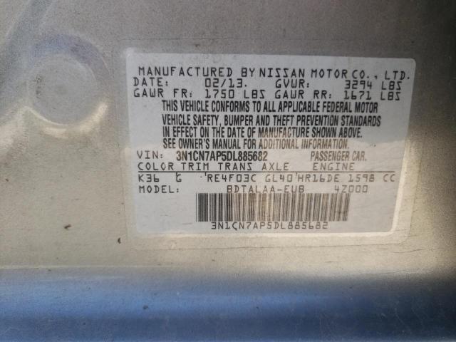 Photo 10 from auction – 2013 NISSAN VERSA S with VIN 3N1CN7AP5DL885682