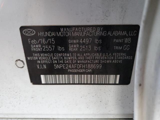 Photo 10 from auction – 2015 HYUNDAI SONATA SE with VIN 5NPE24AF0FH188699
